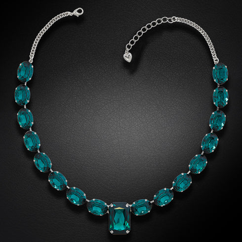 Vestuvių vėrinys "Modern IV (Smaragdas)" su Swarovski™ kristalais